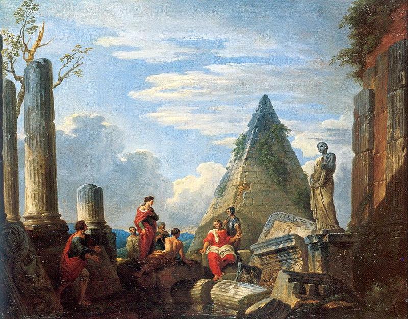 Panini, Giovanni Paolo Roman Ruins with Figures Sweden oil painting art